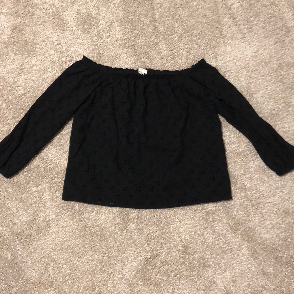 Black off the shoulder top